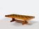 Large modernist coffee table in oak petrified wood slate 1960Large modernist coffee table in oak