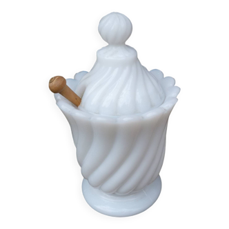 Mustard pot in opaline from Portieux Vallerysthal
