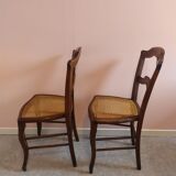 Paire de chaises cannées