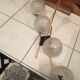 Lustre 4 boules de verre et laiton design