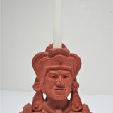 Sculptural Native American face candle holder signed Mario Frascaroli