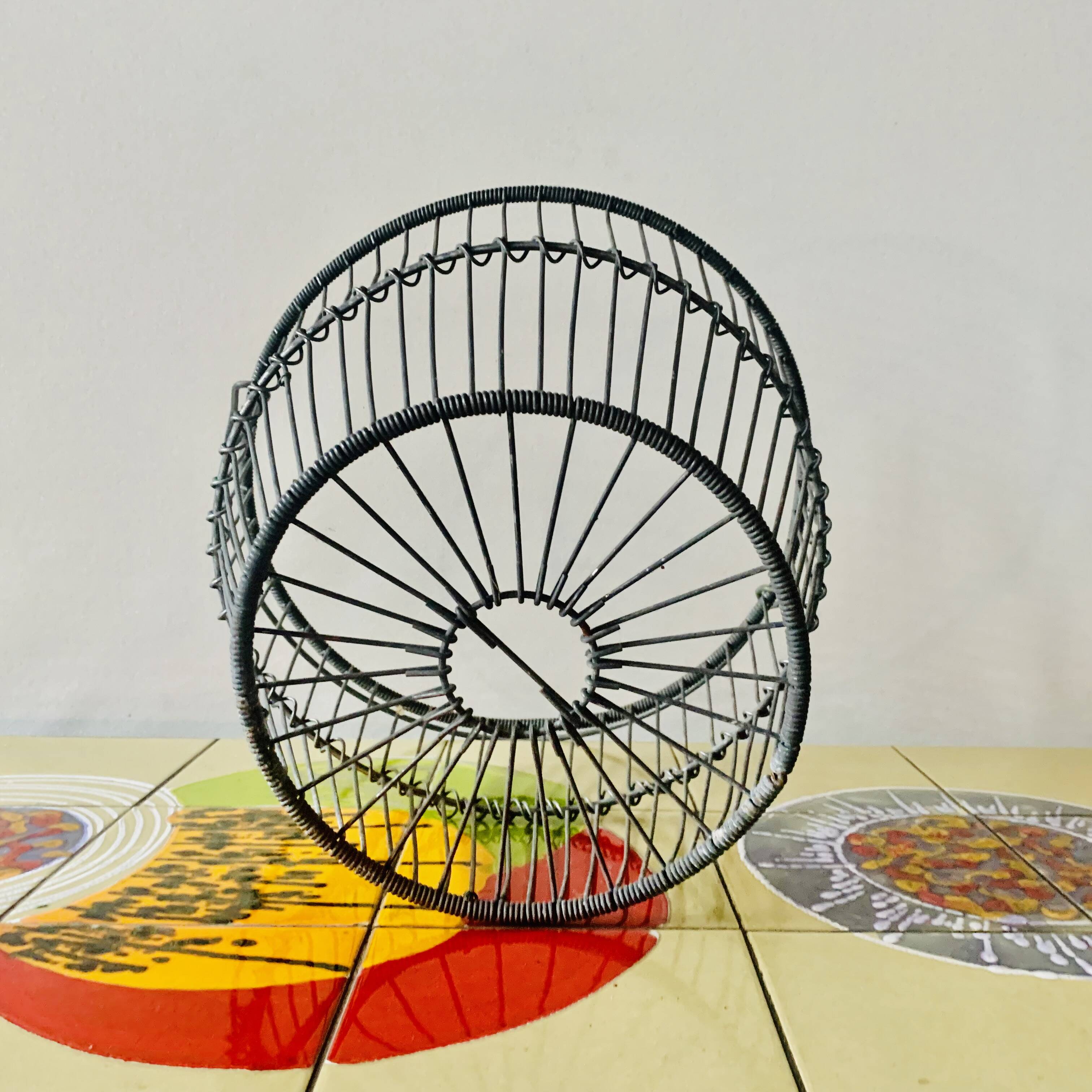 Old large zinc egg basket