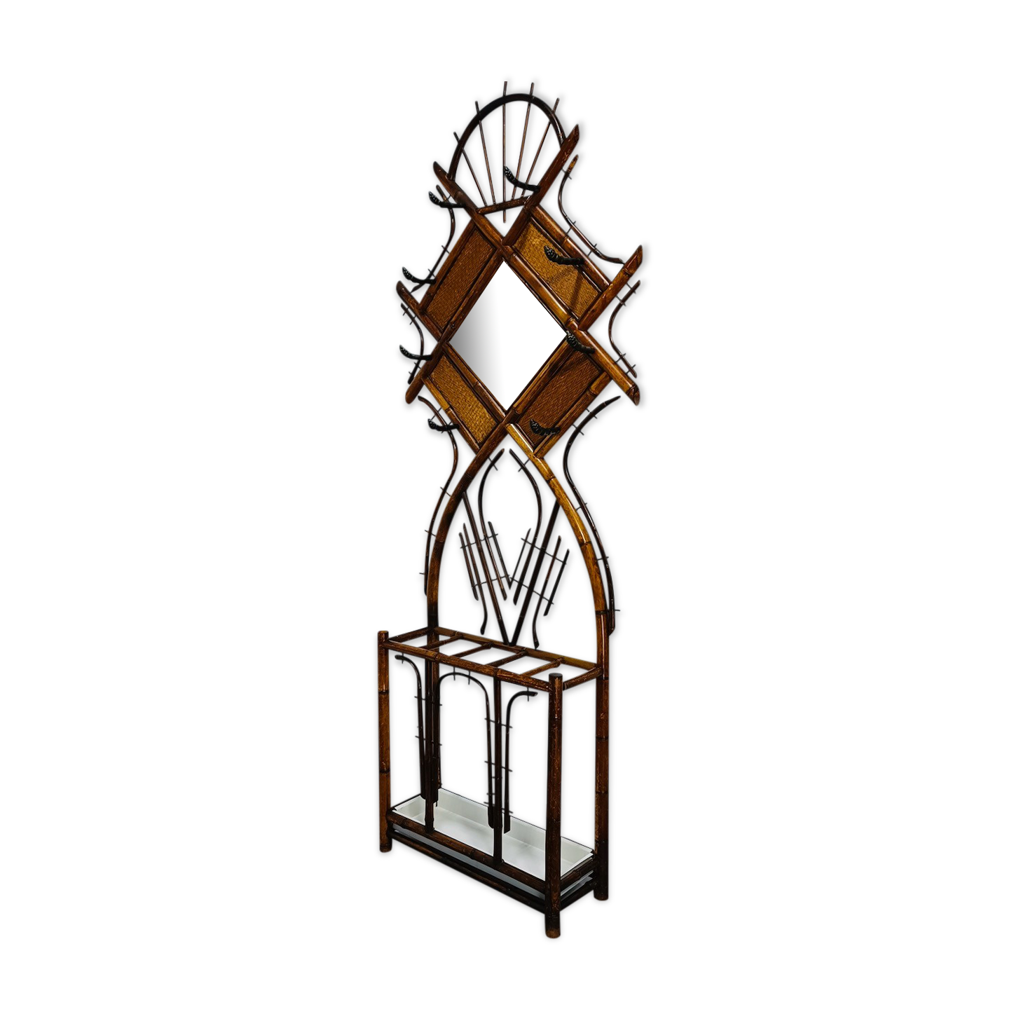 Portemanteau en bambou avec porte-parapluie