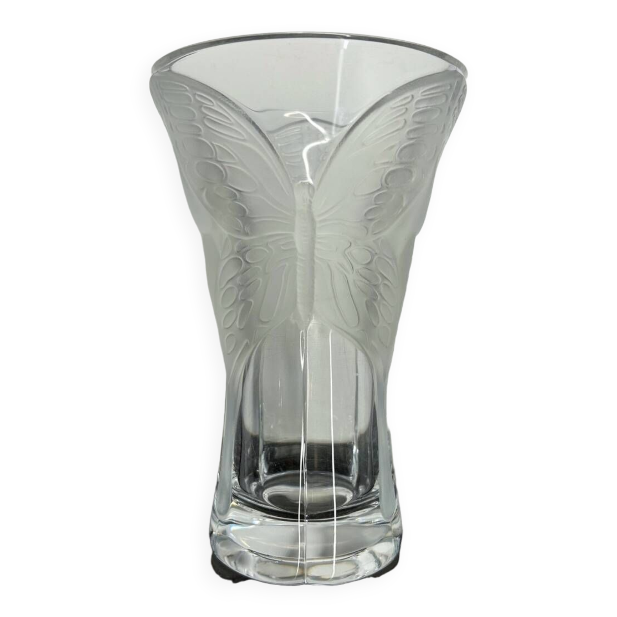 Vintage butterfly crystal vase