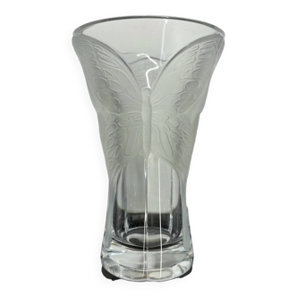 Vase cristal papillon vintage