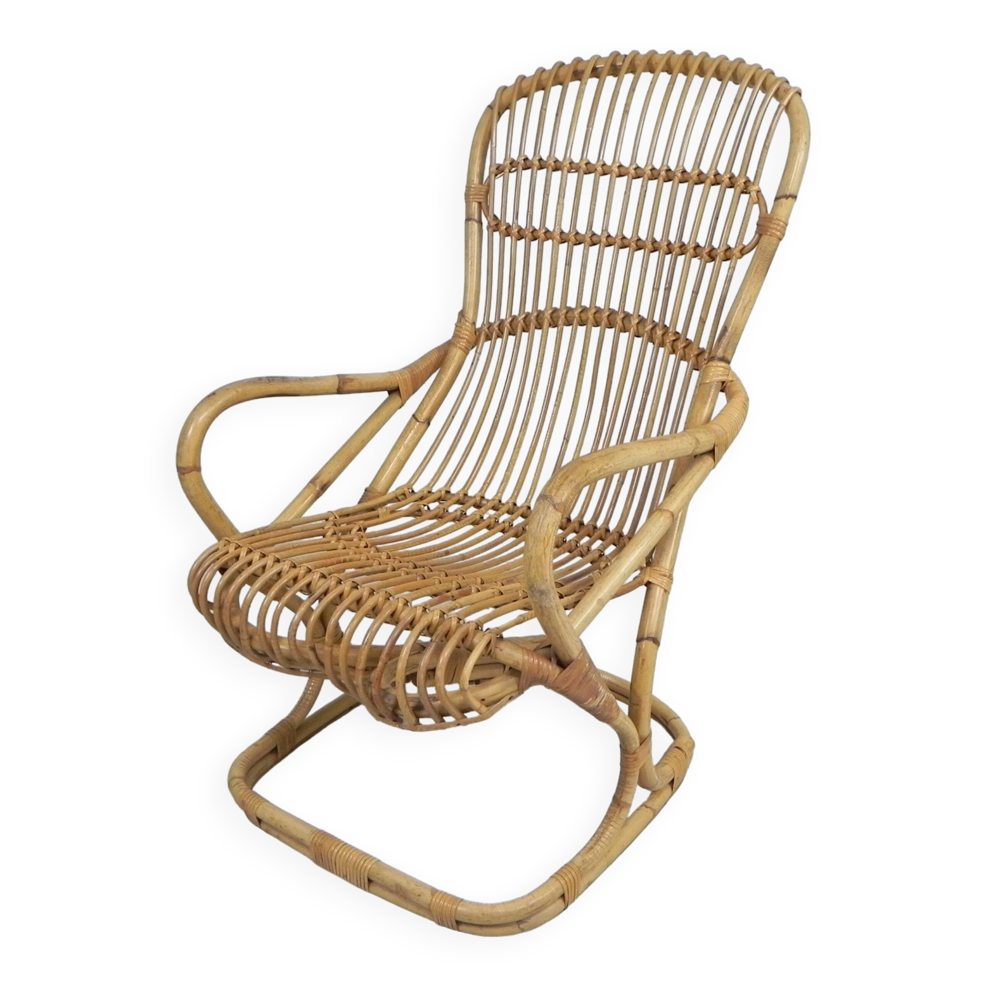 Bamboo armchair by Tito Agnoli, 1960s