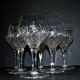 Baccarat set of 35 crystal glasses + 2 flower model carafes 9157 from 1907