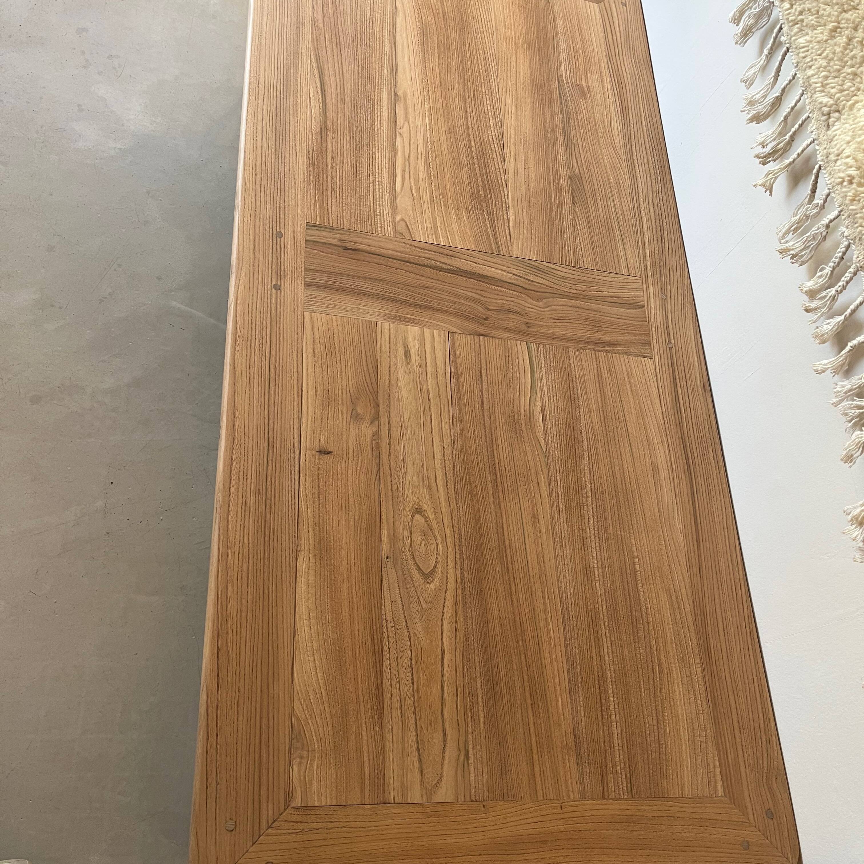 Wooden coffee table with metal legs