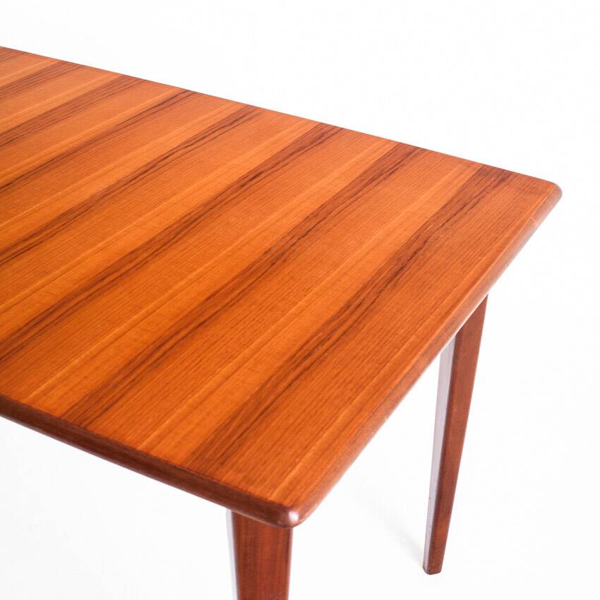 Vintage Scandinavian style table with central extension. Teak wood. France, 1960s