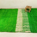 Pure wool carpet Berber style green 282 X 187 CM