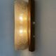 Mid-century Fisher Leuchten glass wall lamp with solid wooden detail, 1970s