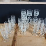 7 vintage glass flutes