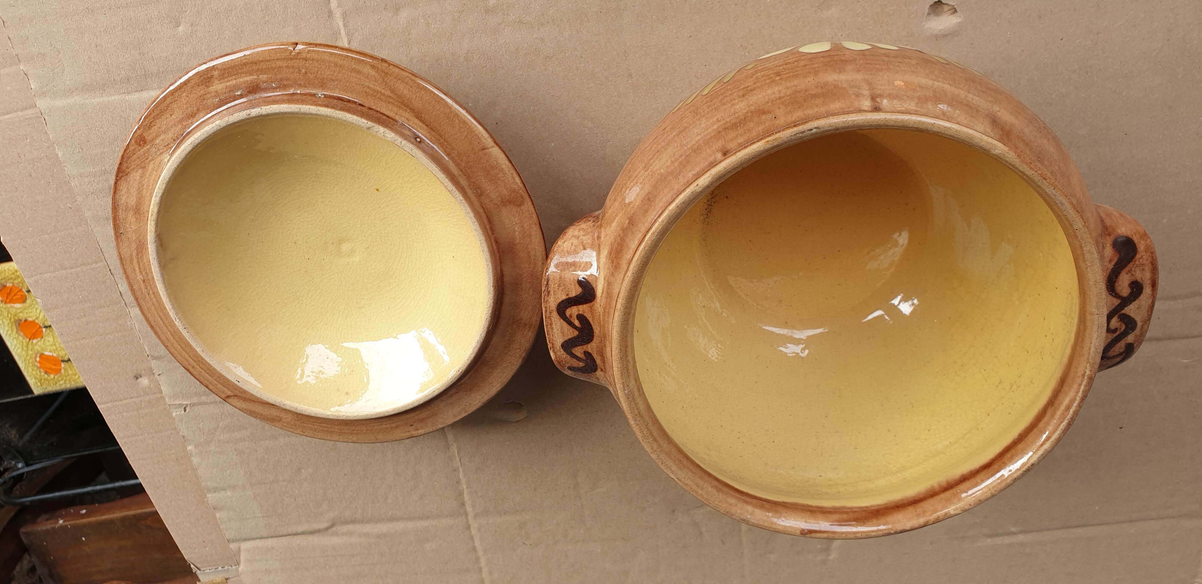 Glazed terracotta soup tureen