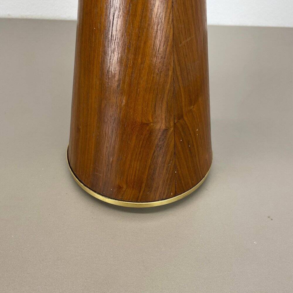 Minimalist diabolo plant stand in metal & walnut, Italy, 1950s