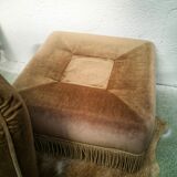 Vintage velvet pouf