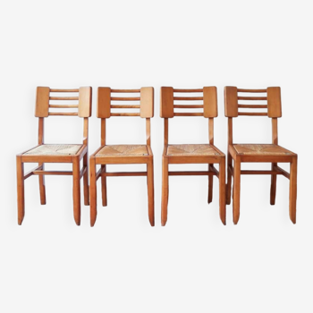 4 straw chairs