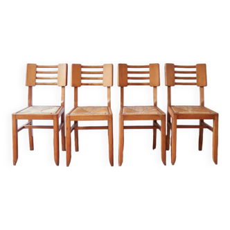 4 chaises paillées