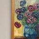 Original Swedish Oil on Panel “Flowers in Vase” Vintage & Framed 29 × 37cm