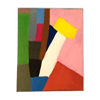 Abstract Pink Knife Oil Painting