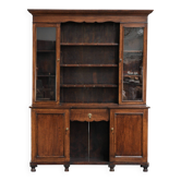 Buffet anglais antique du XVIIIe siècle avec verre d'origine.