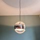 Space Age pendant light in clear glass and chrome, 70s