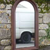 Large rounded wooden mirror, floor mirror, fireplace mirror