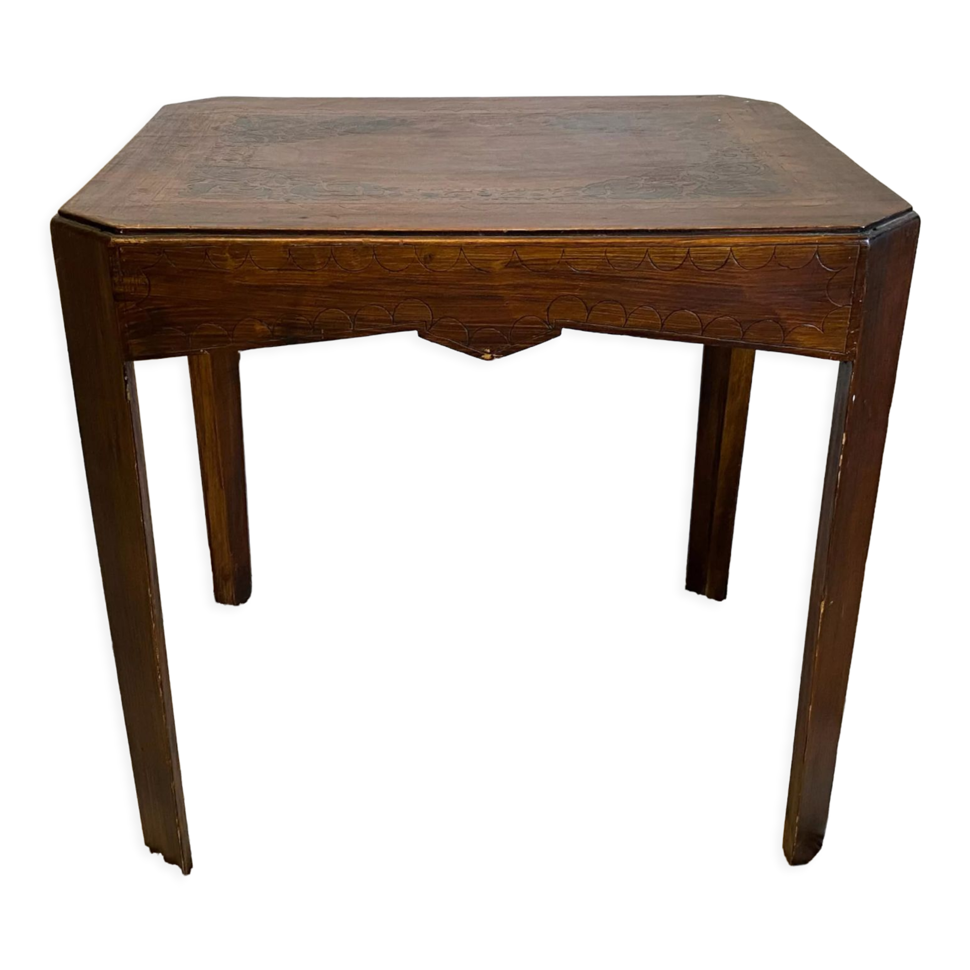 Table pedestal table art deco flower patterns