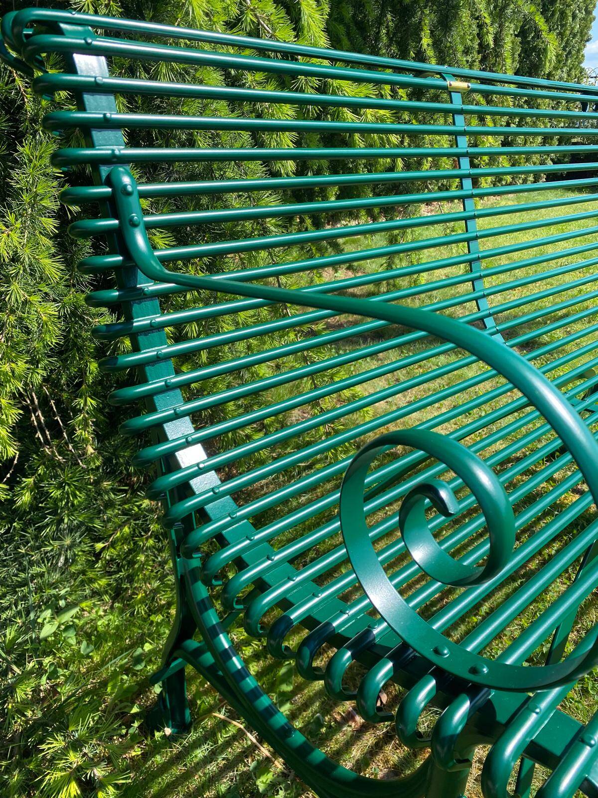 Handcrafted wrought iron bench – Arras style, 2 seats