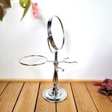 Small chrome barber mirror