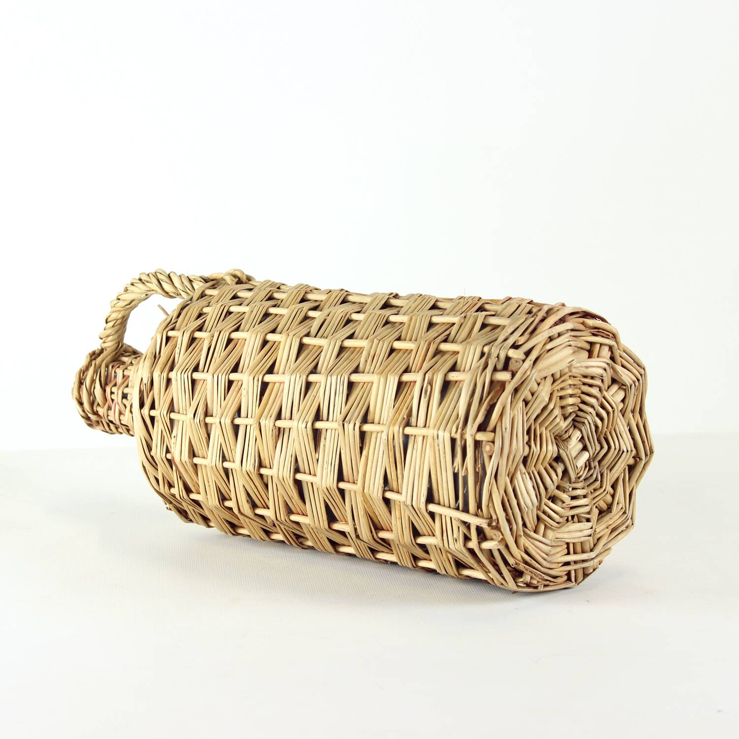 Bouteille en osier tressé vintage Demojohn, Tchécoslovaquie, années 1950
