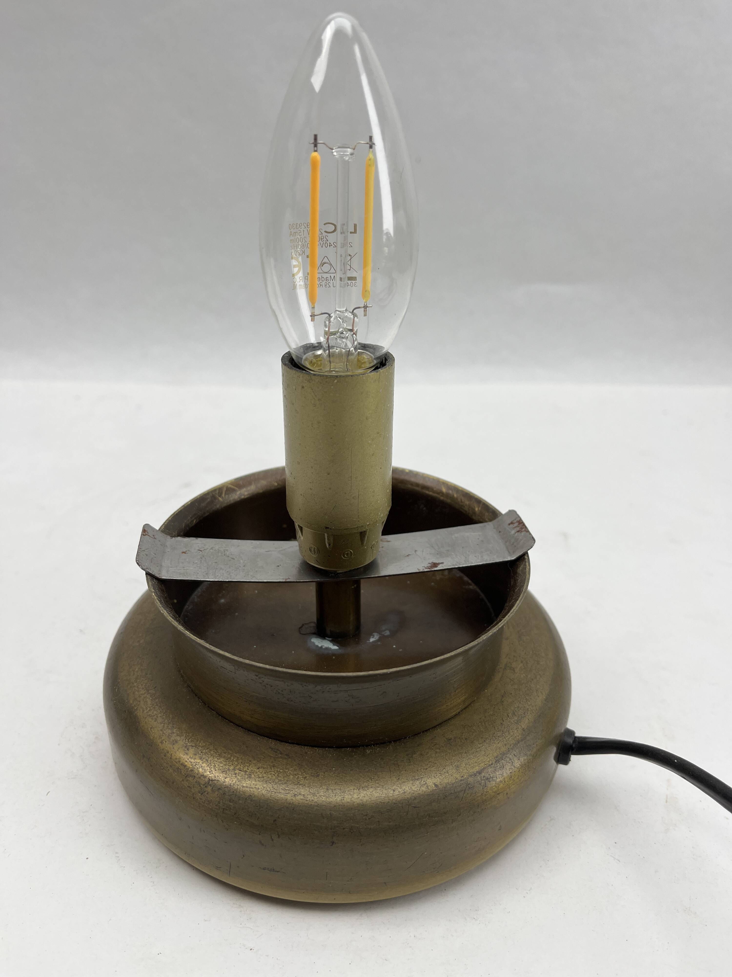 Glass table lamp, Peill & Putzler White Clouds, 1970s
