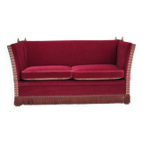 1970s, Danish "Spanish" sofa, original condition, furniture velour, ash wood legs.