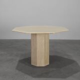 Mid-Century Italian octagonal Travertine Dining Table, 1980s