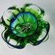 Sommerso green and blue pocket emptier by Flavio Poli for Seguso, Murano glass, Italy, 1970