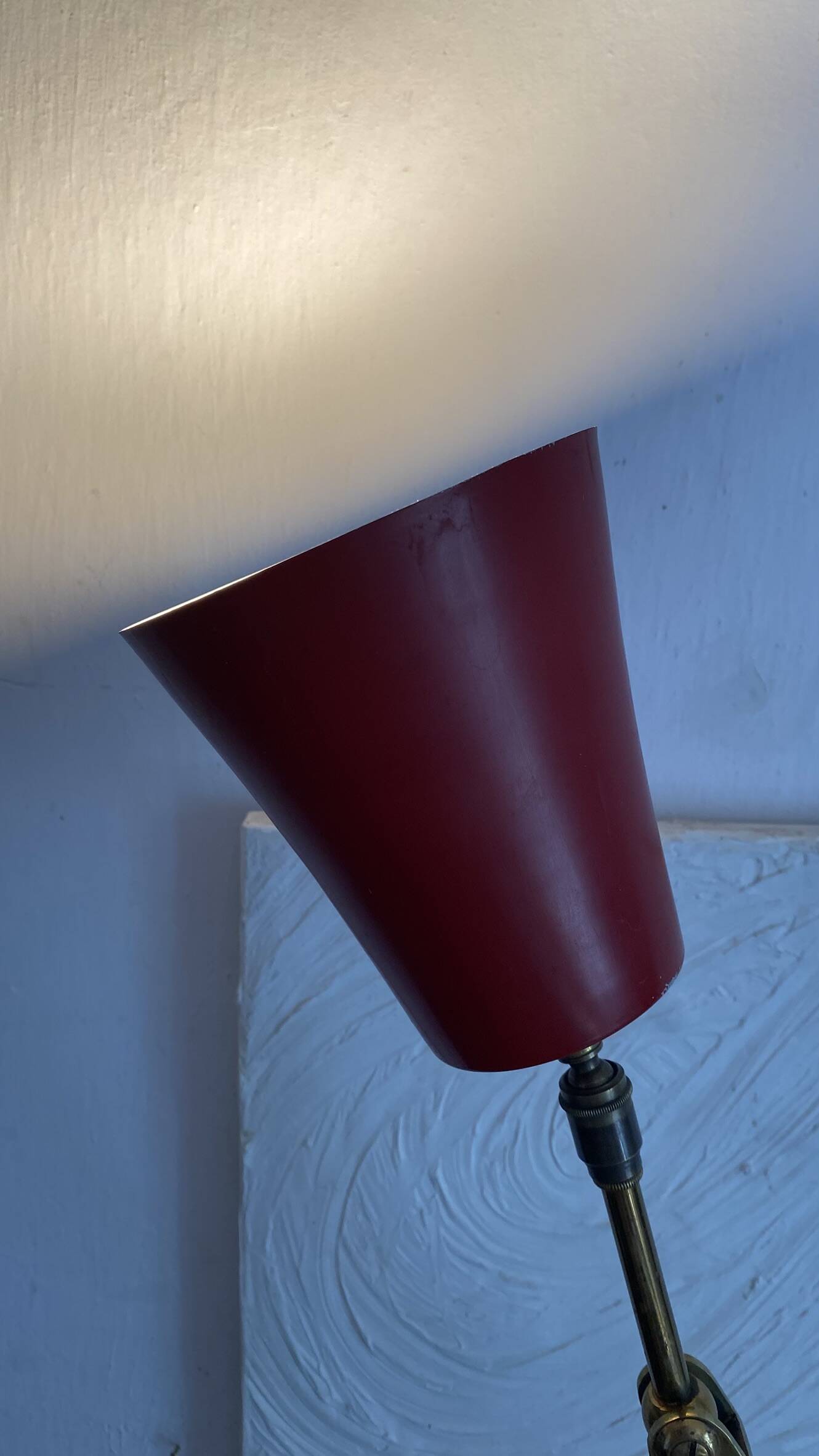 Lampe d'atelier 3 bras, en laiton ,design indus années 50-60
