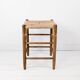 Tabouret Mid Century Rustique Campagne Vintage Jonc tressé Jonc Tabouret en