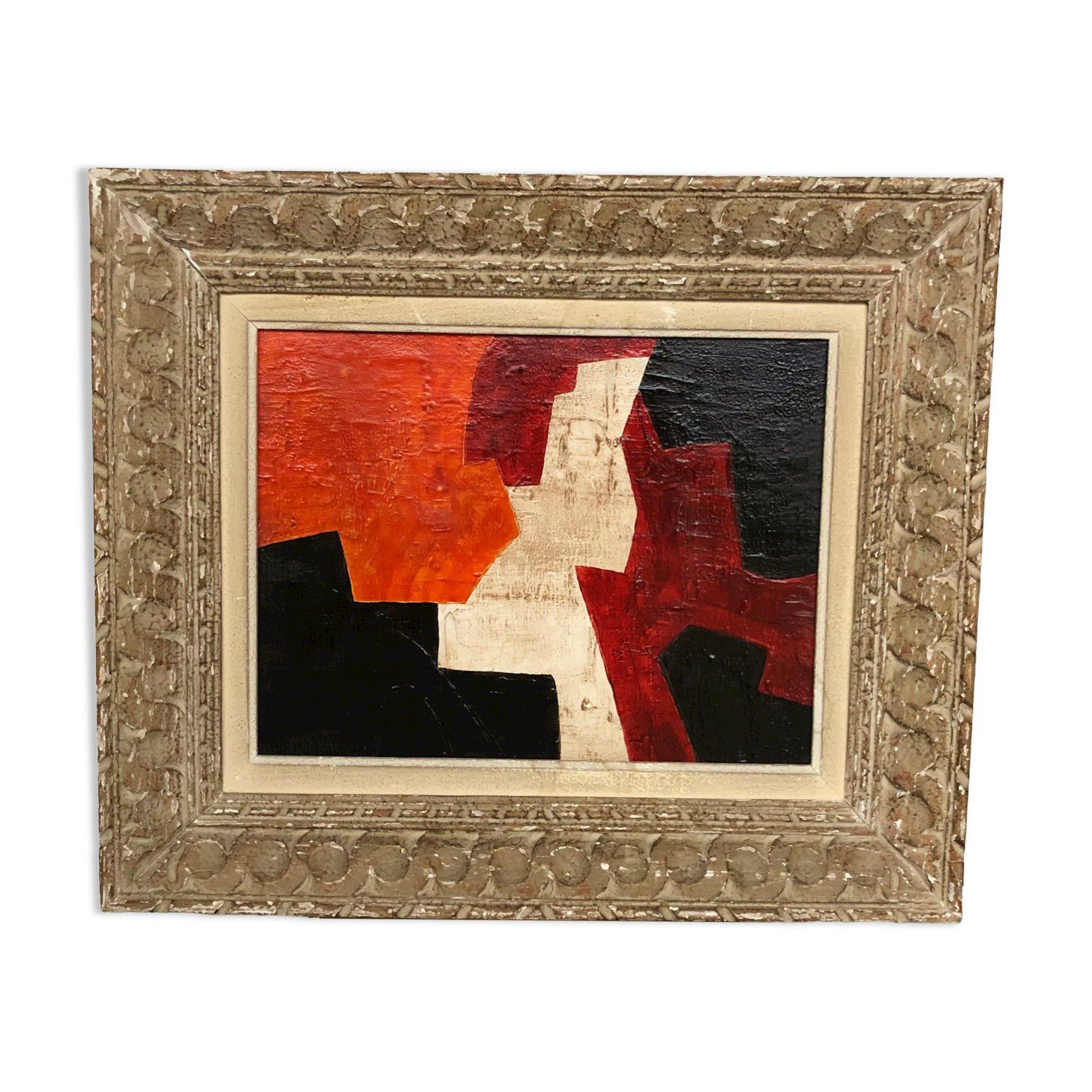 Framed abstract painting