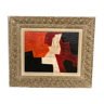 Framed abstract painting