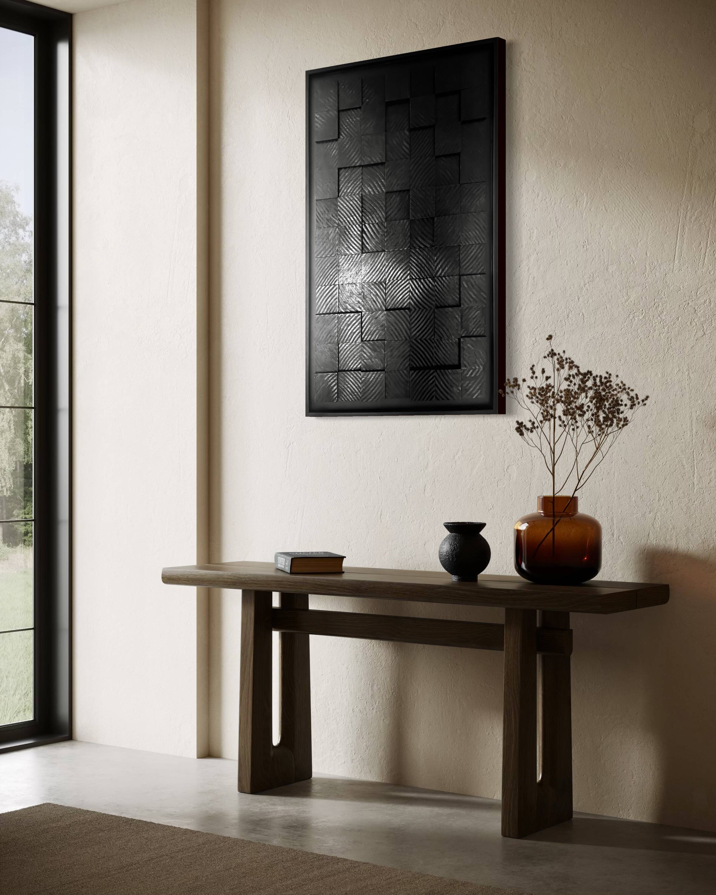 Table "Dark Matter" straw marquetry