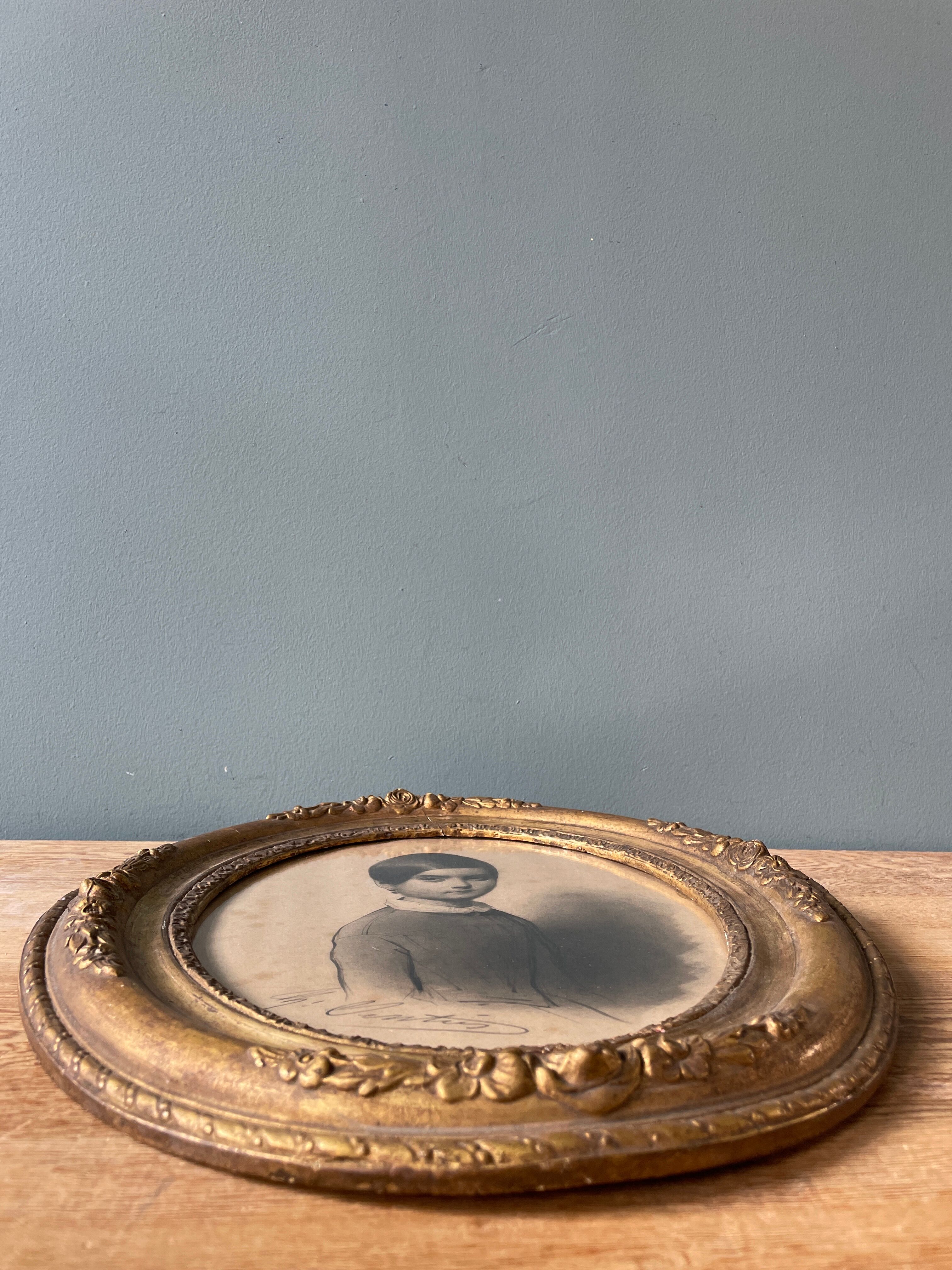 Medallion painting portrait drawing XIXth