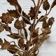 Vintage art deco gold iron flower and leaf wall light