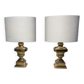 Pair of Italian brass table lamps from the 1950s.