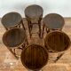 Series of 6 bar stools in curved wood