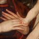 Ancient painting "The Mystic Marriage of Saint Catherine" 16th century