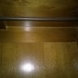 Wardrobe, in solid chestnut, with closet, 3 doors