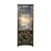 Vintage Chinese display cabinet with mirror (flowers and birds)
