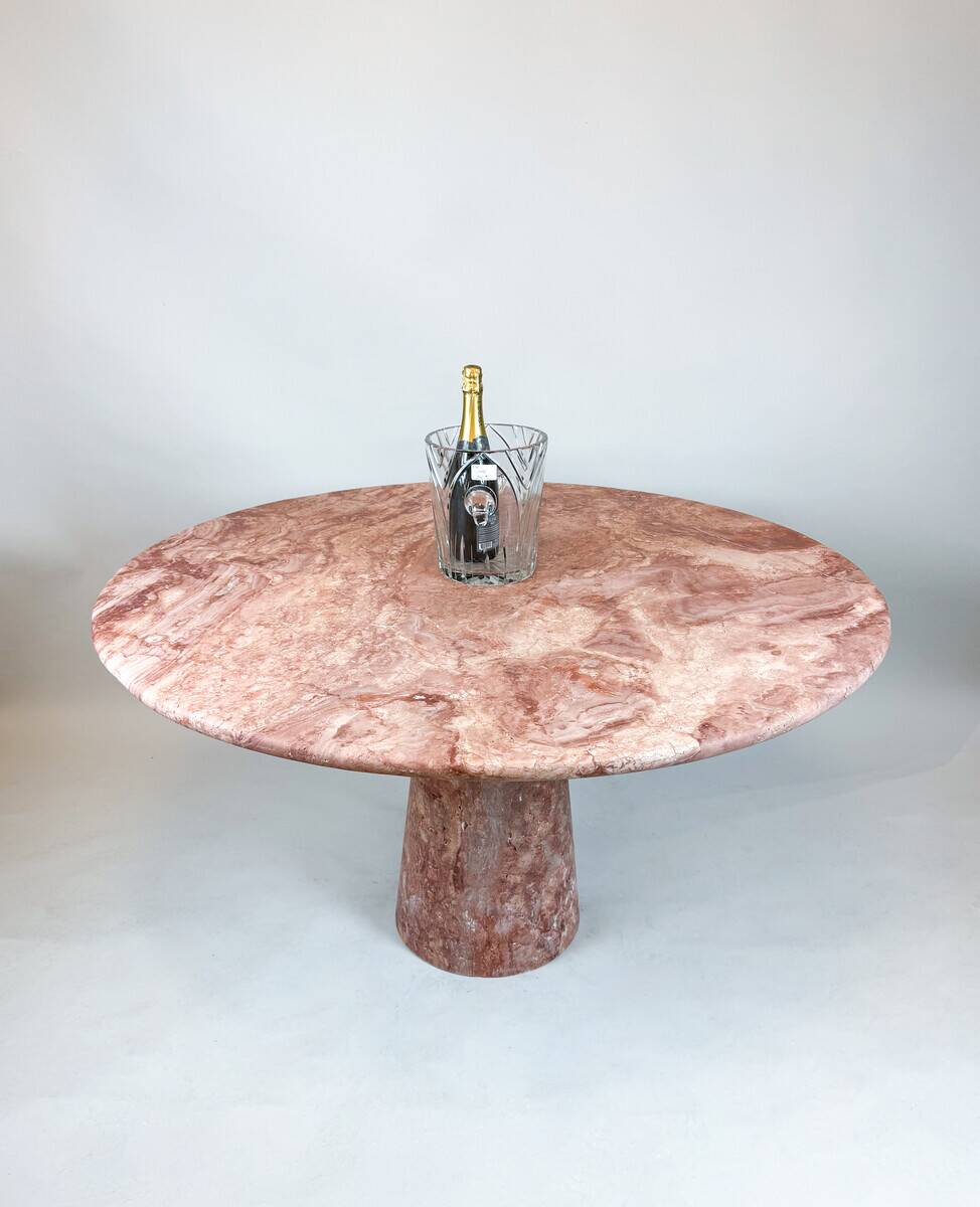 Travertine pedestal table