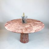 Travertine pedestal table