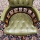 English Chesterfield Desk Chair Captain Chair Green