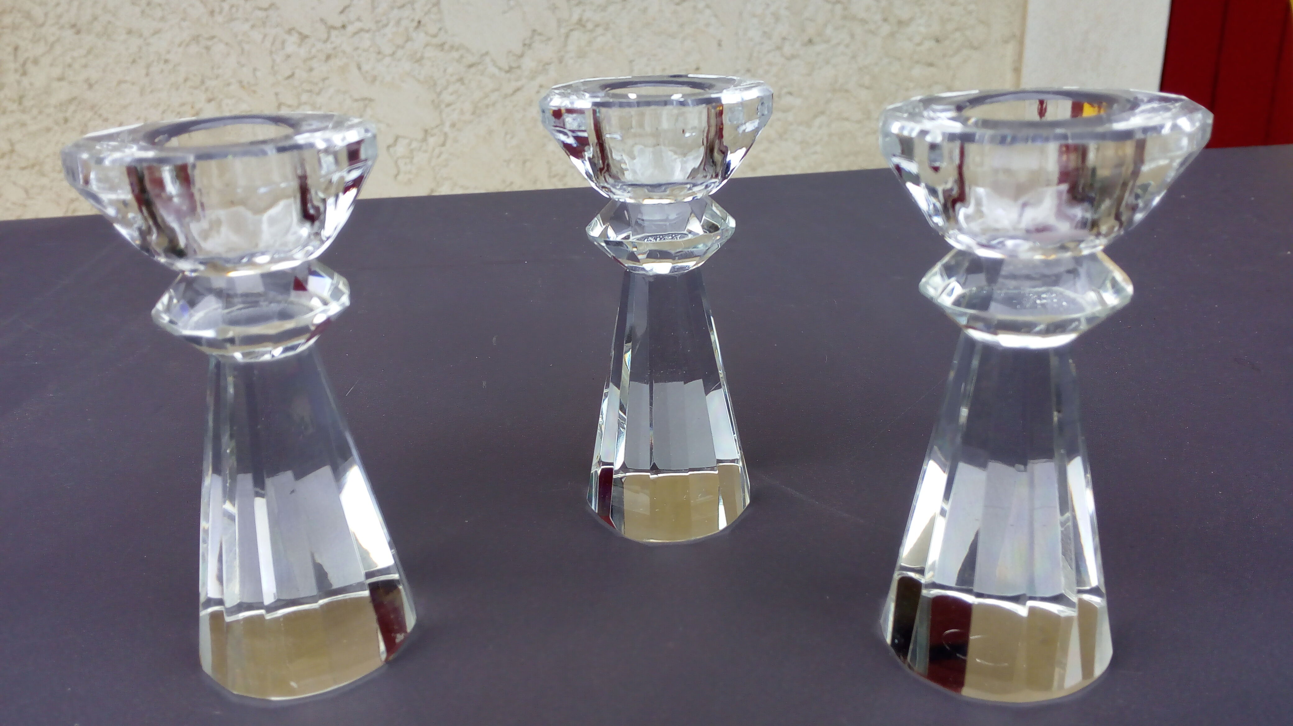 Glass candlesticks